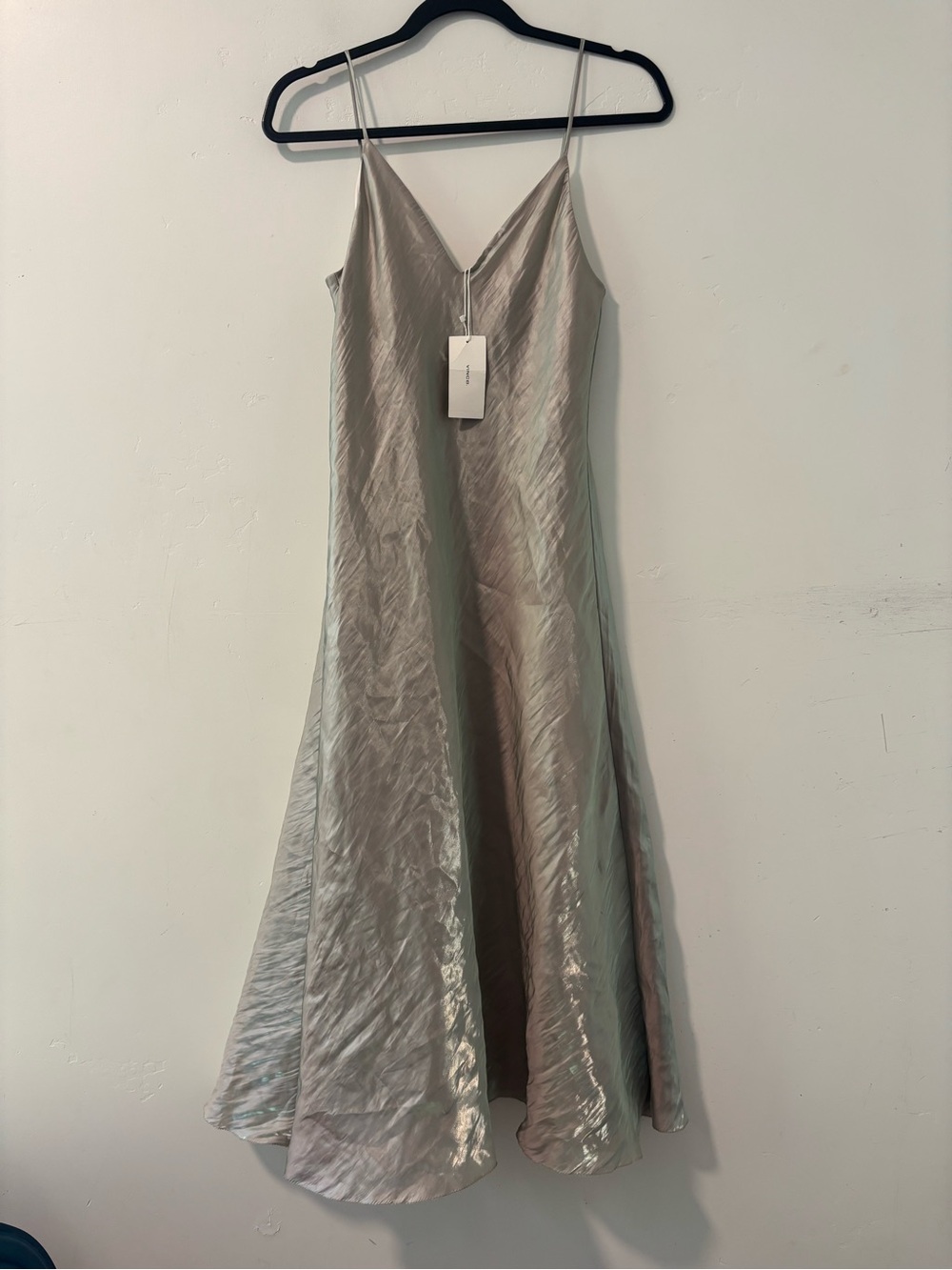 New VINCE Women's Sleeveless Satin Midi Slip Dress Size Small MRSP $395